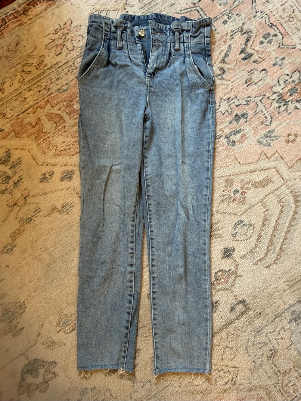 wild fable High-Rise Light Blue Paperbag Waist Jeans